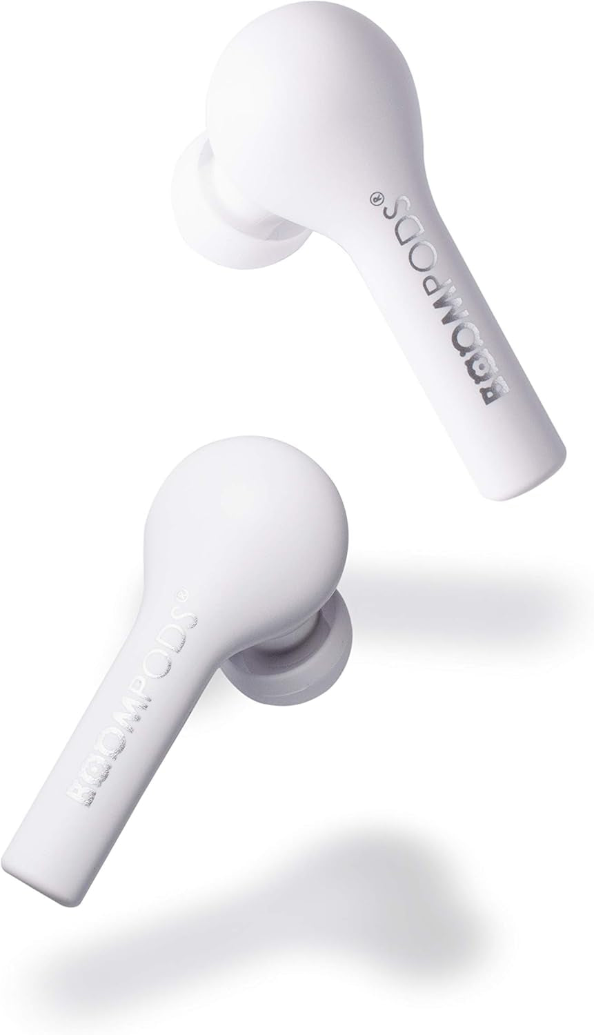 Bassline True Wireless Earbuds - Bluetooth In-Ear Headphones, Water/Sweat Resistant, Compact Travel Charging Case, Instant Connection, TWS (White)