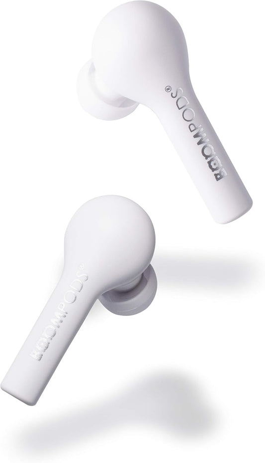 Bassline True Wireless Earbuds - Bluetooth In-Ear Headphones, Water/Sweat Resistant, Compact Travel Charging Case, Instant Connection, TWS (White)